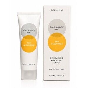 Balance Me AHA Glow Mask – Glycolic Acid Kaolin Clay Linden – BNIB
